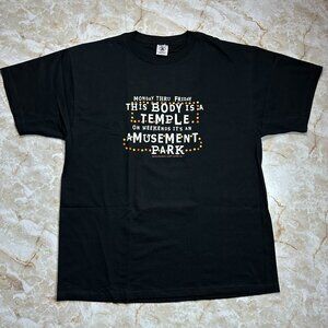 Vintage 90s Body is an Amusement Park Party 1999 Black Delta T-Shirt Size XL